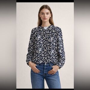 Y2K Jessica Puff Sleeve Animal Print Button Front Silky Blouse Size Large Luxury